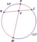 What is the measure of ∠XYZ? A. 116° B. 72° C. 64° D. 108°-example-1