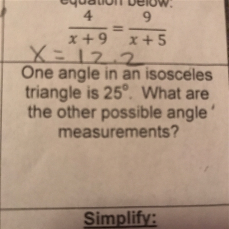 I need to know the question about the angle please-example-1