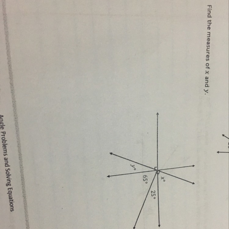 Find the measures of x and y-example-1