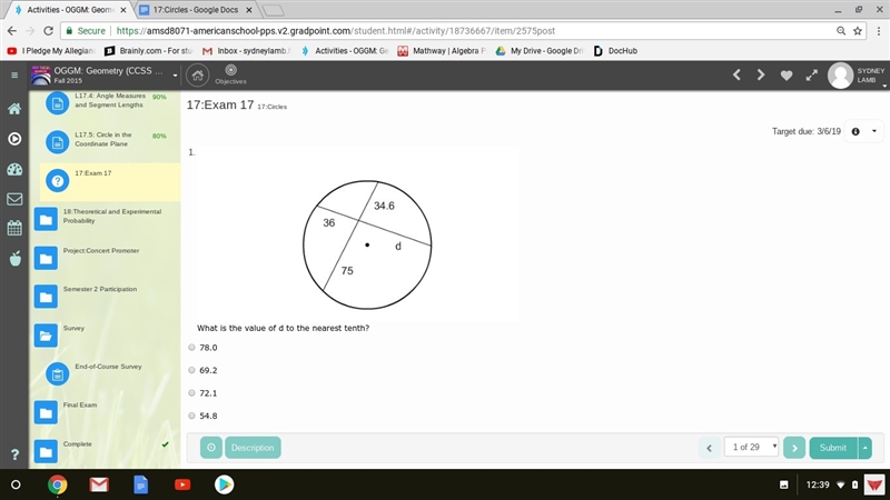 What is the value of d to the nearest tenth-example-1