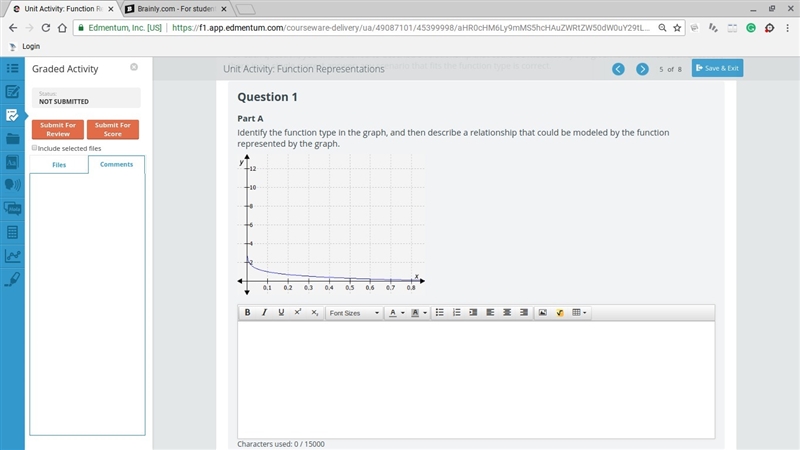 Identify the function type in the graph, and then describe a relationship that could-example-1