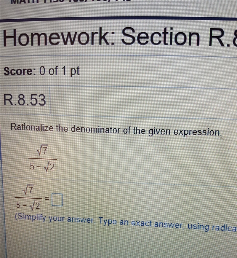 Rationalize the denominator of the given expression-example-1