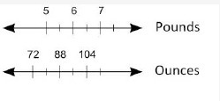 PLEASE HELP ASPAP!!!! GIVNG 15 POINTS The double number line shows the approximate-example-1