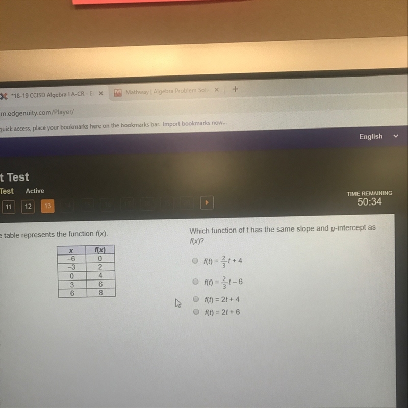 The table represents the function f(x) .-example-1