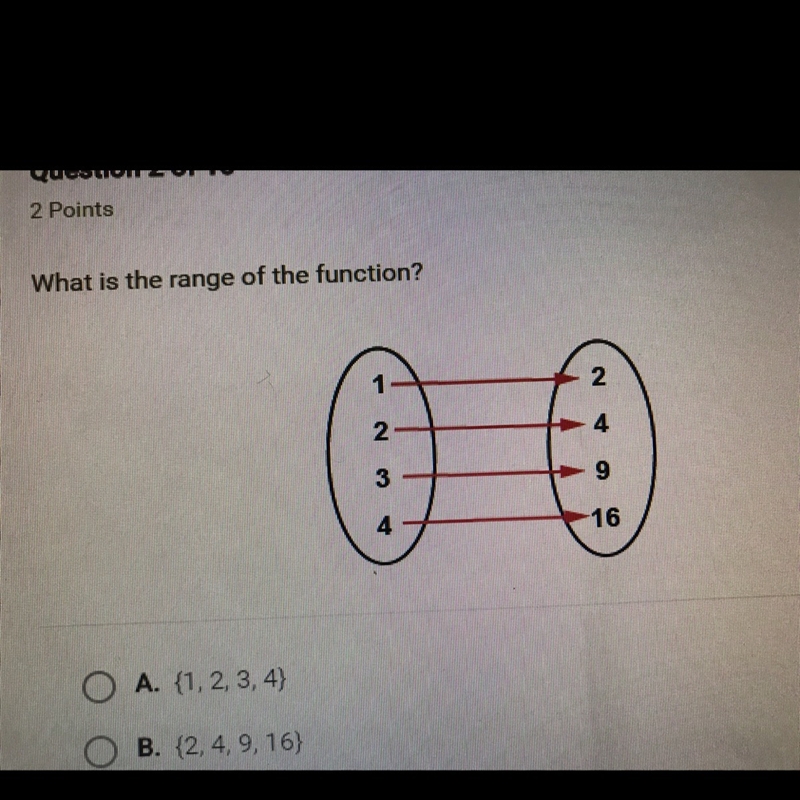 A {1,2,3,4} B {2,4,9,16} C {1,2} D {1,2,3,4,9,16}-example-1