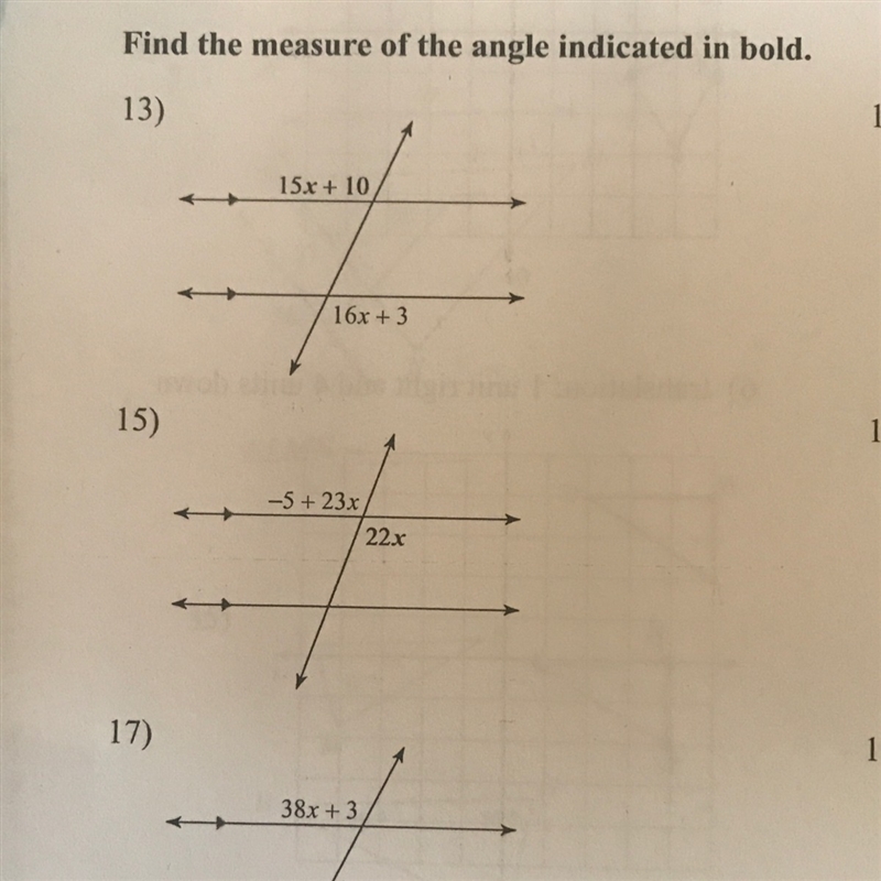 How do I find the measure of problem #13-example-1