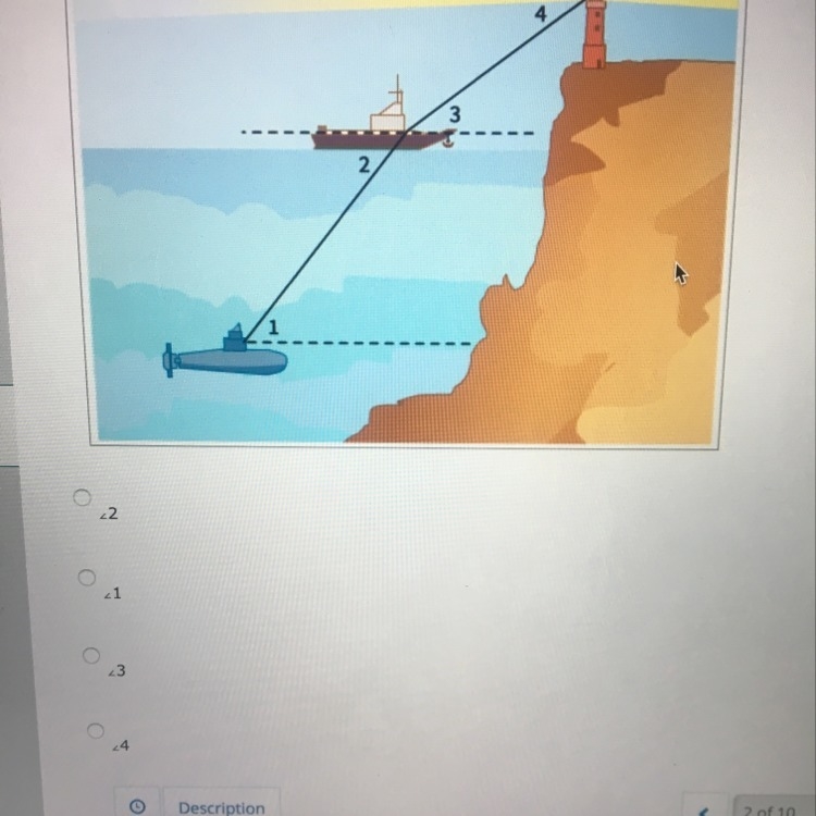 Which is the angle of elevation from the boat to the lighthouse?-example-1