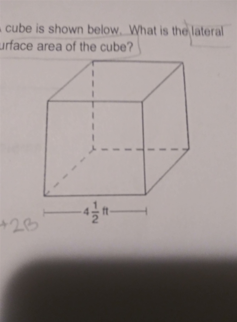 A cube is shown below.What is the lateral surface area of the cube?-example-1