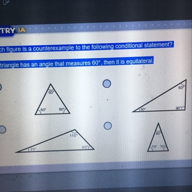 Please help ASAP!! Which figure is a counter example of the following conditional-example-1