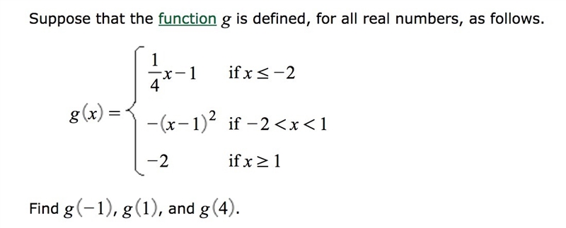 Suppose that the function g is defined, for all real numbers, as follows. See attached-example-1