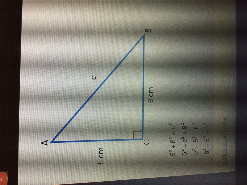 Which equation could be used to find the length of the hypotenuse-example-1