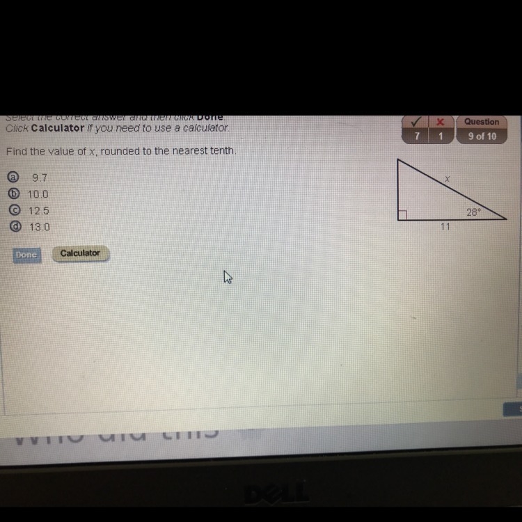 Find the value of x, rounded to the nearest tenth. Correct answers only please..-example-1