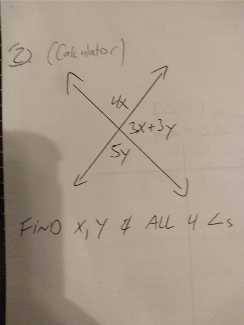 Find X,Y & all 4 angles-example-1