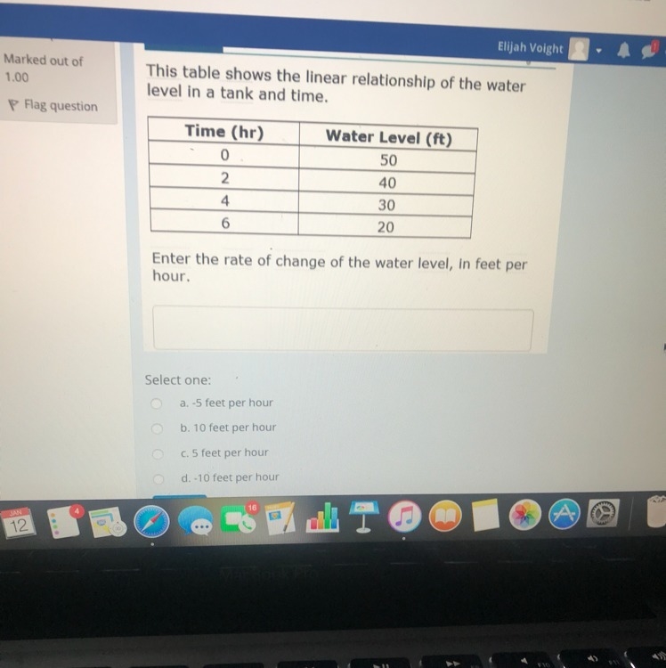 What is the rate of change of the water level , in feet per hour-example-1