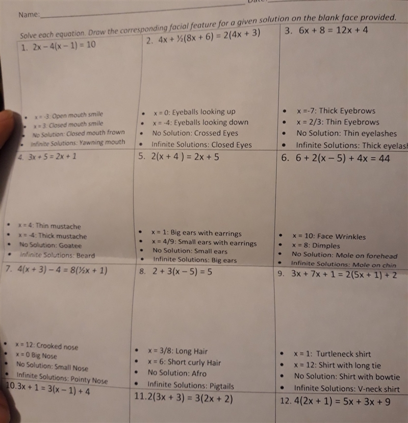 2x-4(x-1)=10 4x+1/2(8x+6)=2(4x+3) 6x+8=12x+4 3x+5=2x+1 2(x+4)=2x+5 I have 12 problems-example-1