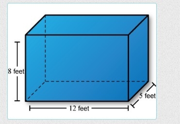 Question 2 of 7 A hospital has a large fish tank with the dimensions shown. The tank-example-1