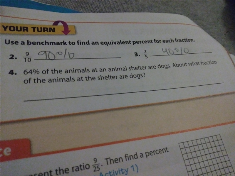 64% of the animals at an animal shelter are dogs. About what fraction of the animals-example-1