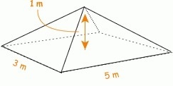 Calculate the volume of the pyramid above. V = ? m3-example-1