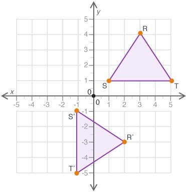 What set of transformations is performed on triangle RST to form triangle R’S’T’? A-example-1