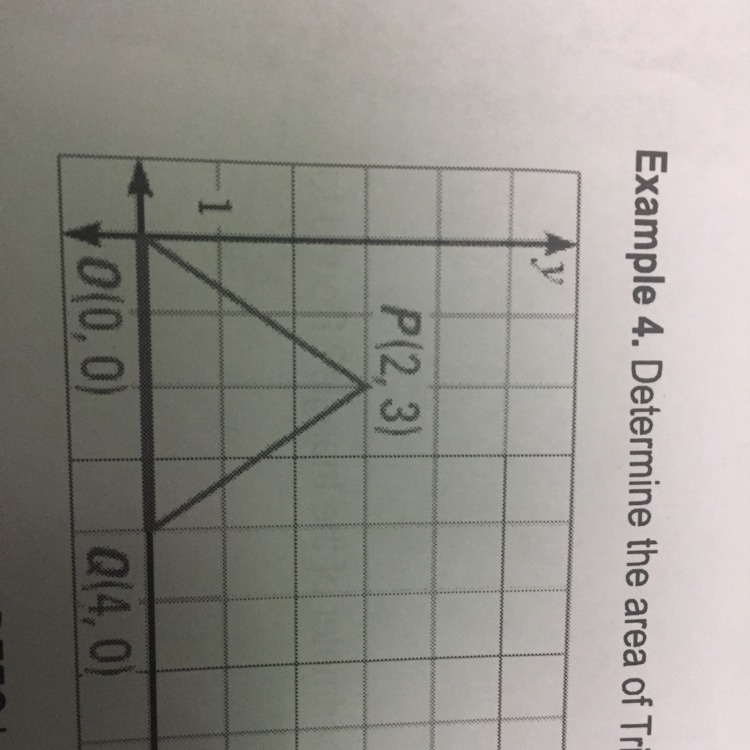 Determine the area of Triangle OPQ.-example-1