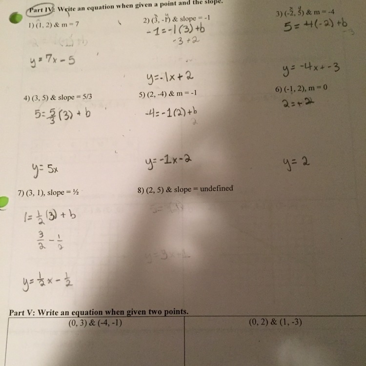 Help on Number 8? I know Y=5 and the slope is undefined and x=2 but I don’t know what-example-1