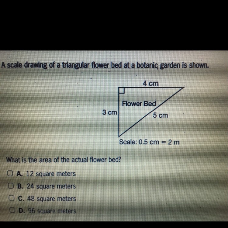 What is the area of the actual flower bed?-example-1