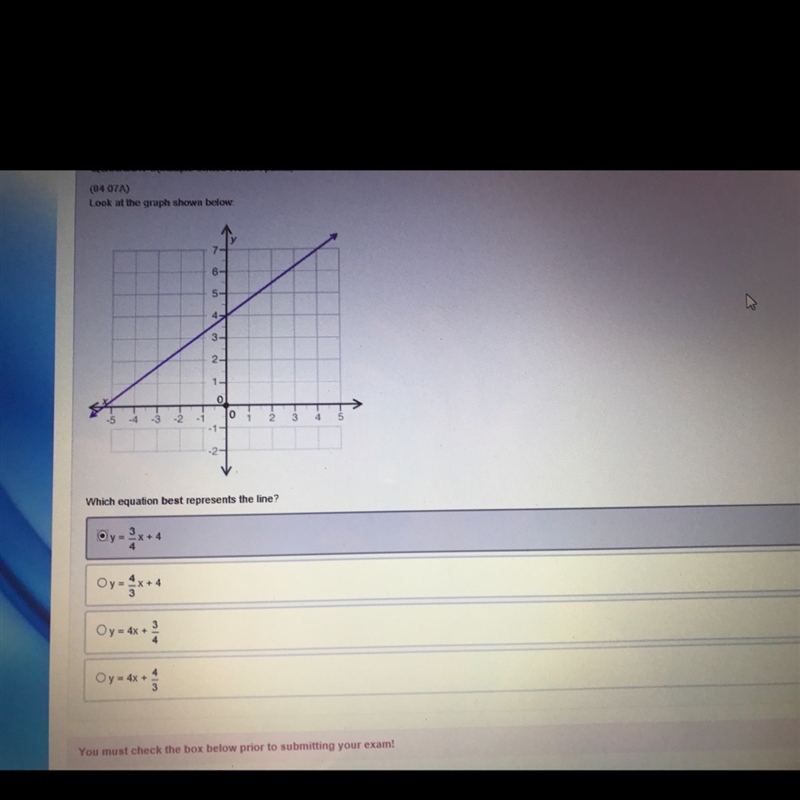 PLEASE HELP TIME CRUNCH Look at the graph shown below: Which equation best represents-example-1