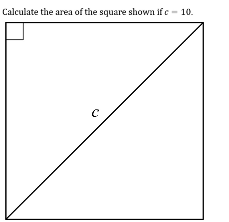 Calculate the area of the square shown below (HARD)-example-1