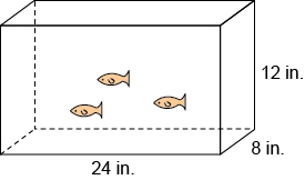 What is the volume of this aquarium 96 in³ 2,304 in³ 3,216 in³ 4,608 in³-example-1