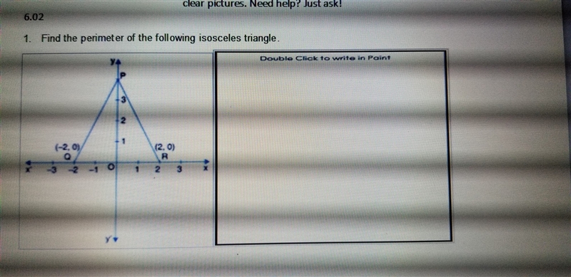 Find the perimeter of the following isosceles triangle-example-1