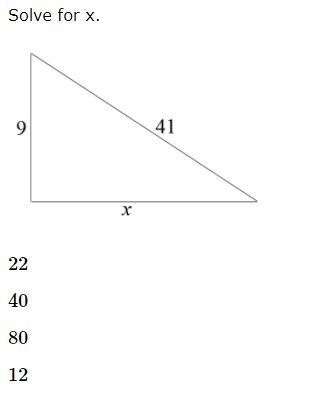 Solve for x. 22 40 80 12-example-1