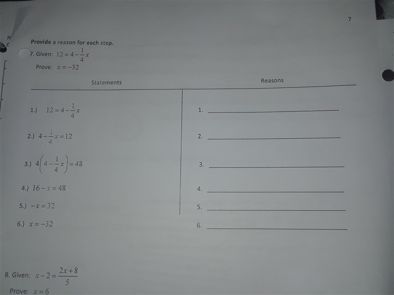 Whats the answer and proof of 12=4-1/4x-example-1