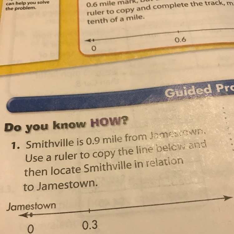 Smithville is 0.9 from Jamestown,then locate Smithville in relation to Jamestown-example-1