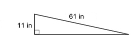 What is the length of the third side, in inches, of the triangle below?-example-1