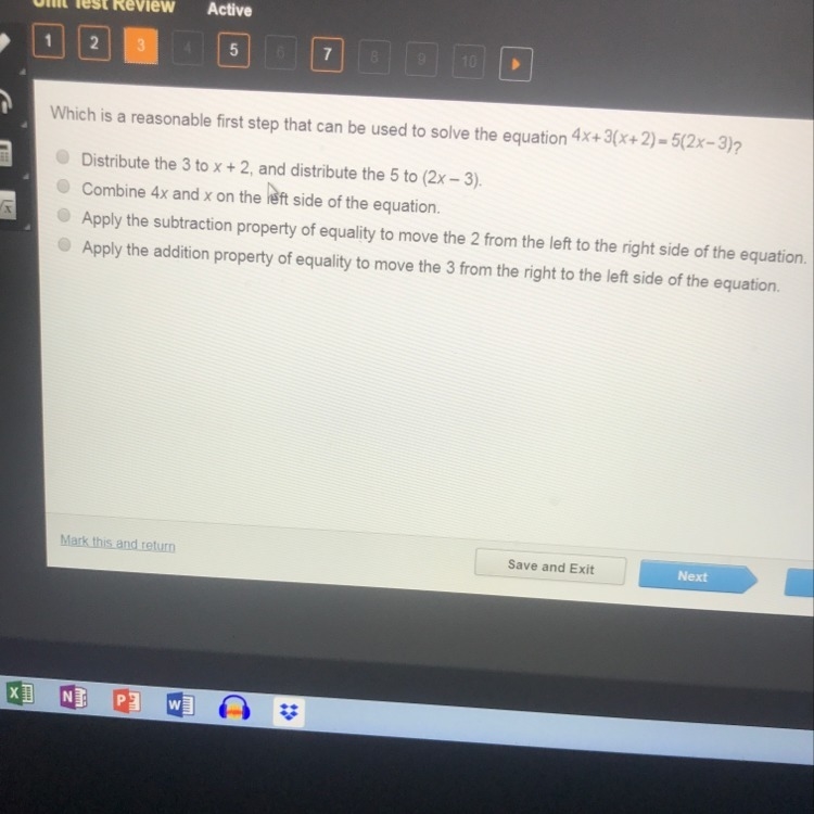 ANSWER FAST PLEASE Which is a reasonable first step that can be used to solve the-example-1