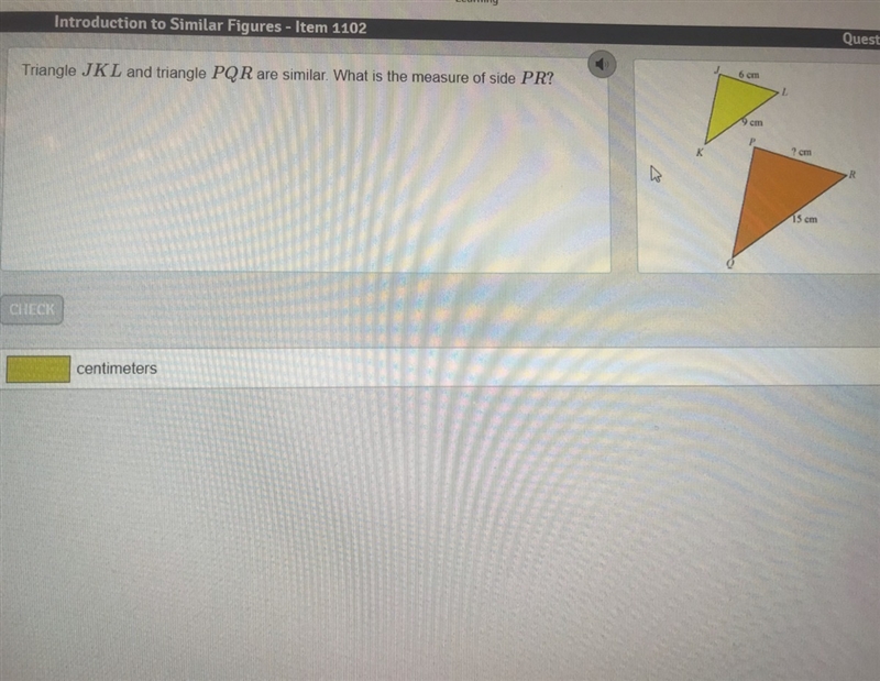 Triangle JKL and triangle PQR are similar. What is the measure is side PR?-example-1