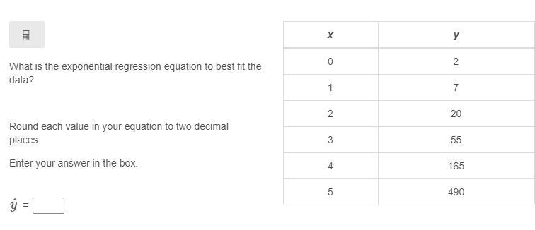 Can I please get some help with this one? What is the exponential regression equation-example-1