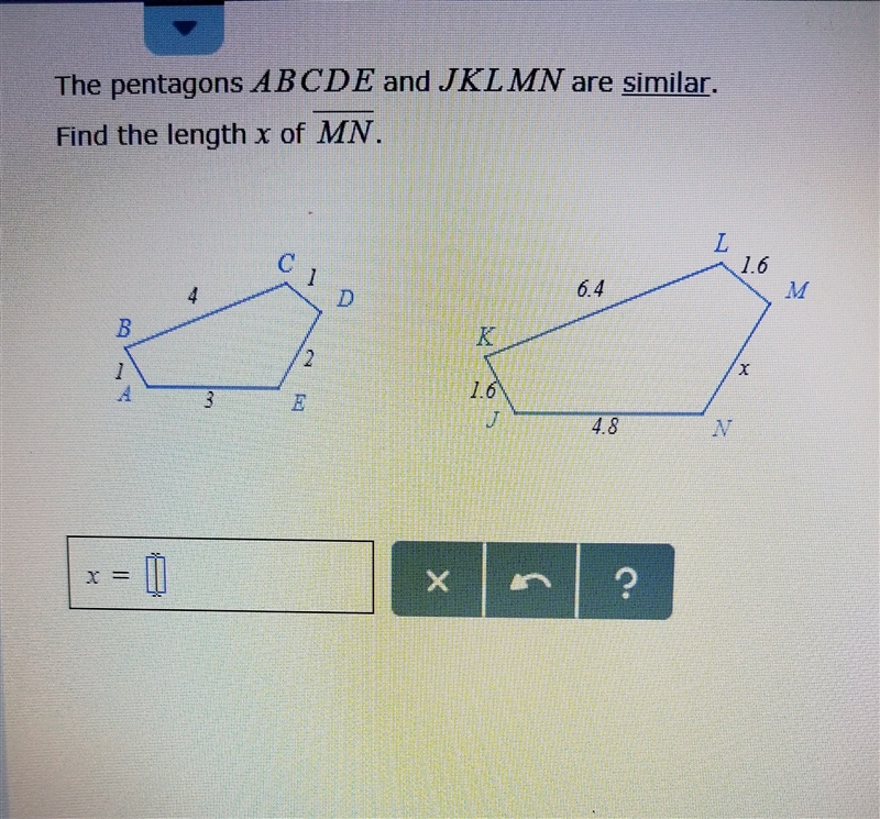 What sides measurements do i need to know to answer this problem?-example-1