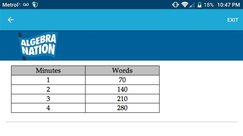 If Mrs garcia maintains a constant speed, consistent with the results above, how many-example-1