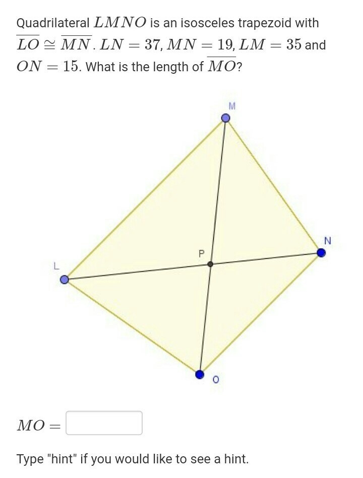 What is the length of MO¯?-example-1