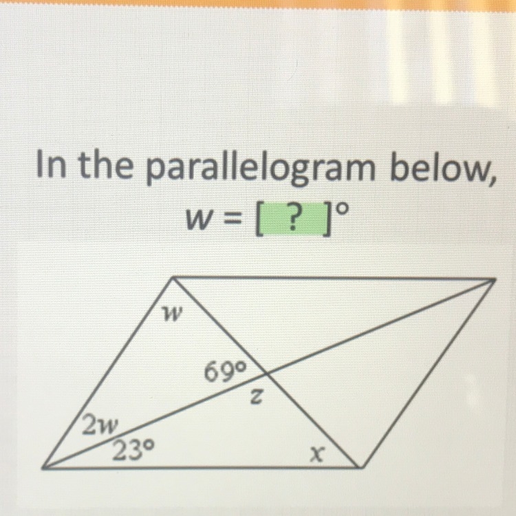 What is the measure of angle w?-example-1