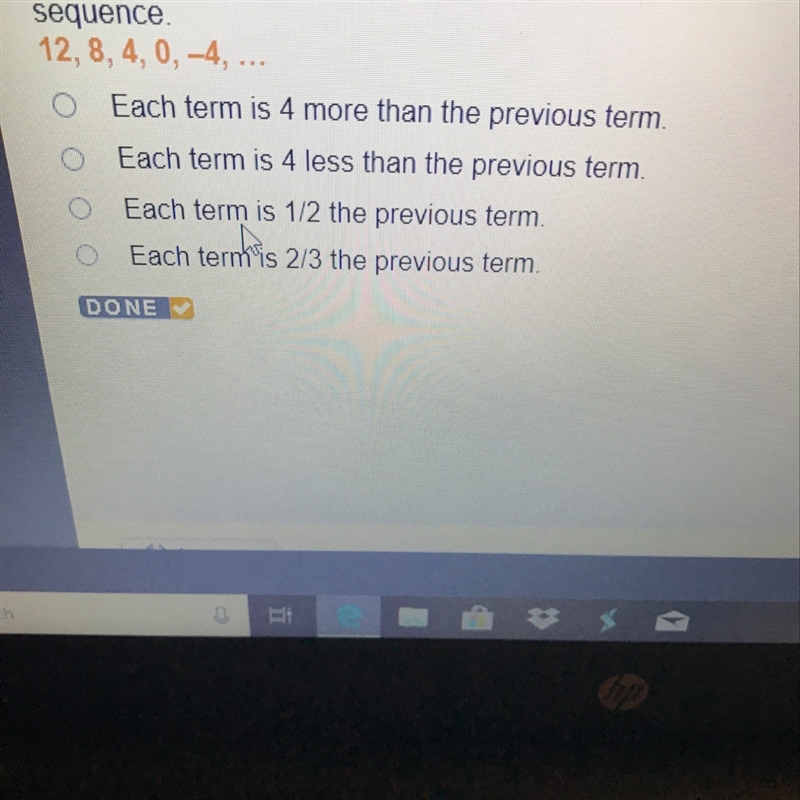 Identify the rule that correctly describes each sequence 12,8,4,0,-4.....-example-1