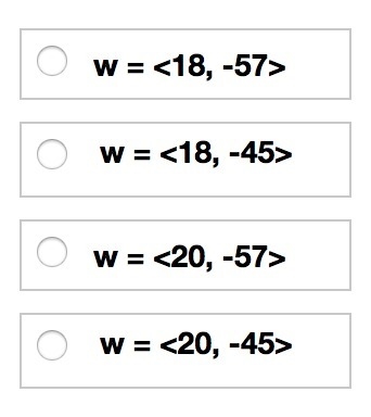 If u = <-7, 6> and v = <-4, 17>, which vector can be added to u + 3v to-example-1