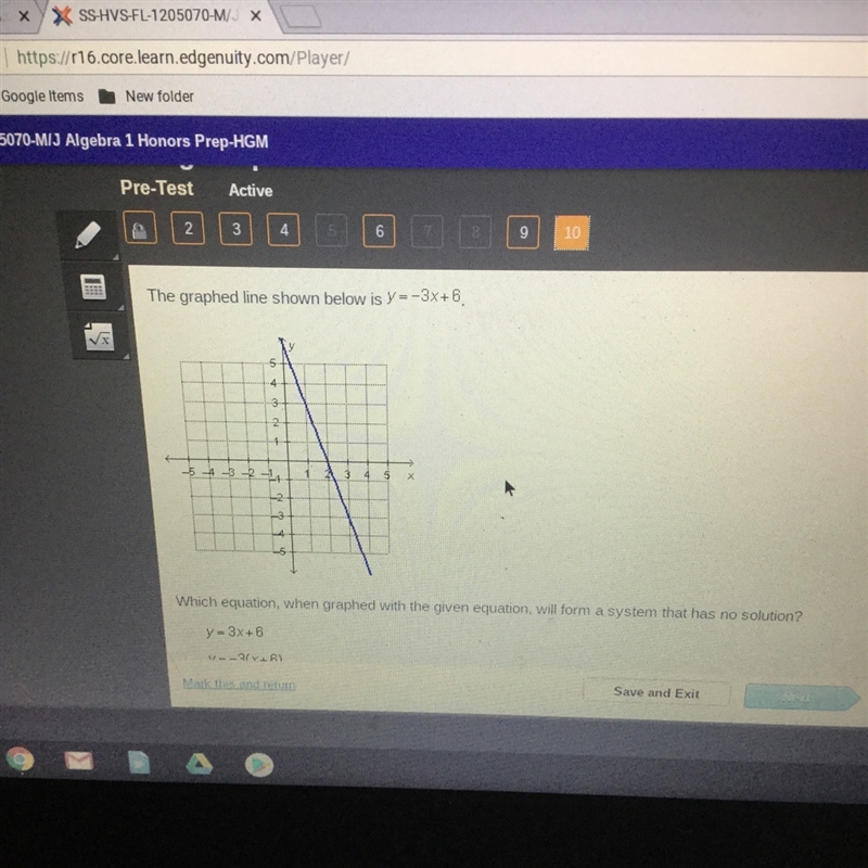 Which equation, when graphed with the given equation, will form a system that has-example-1