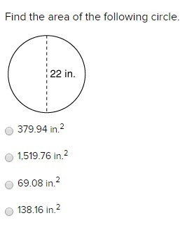 I suck at finding area of circles plz help!!!-example-1