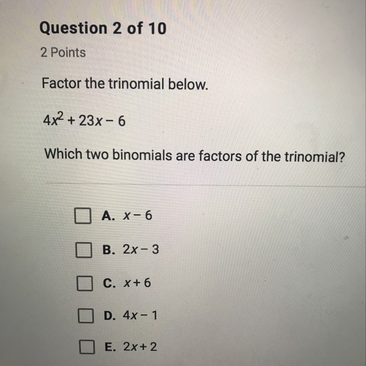 Factor the trinomial below urgent please-example-1