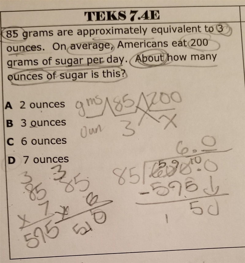 85 grams are approximately equivalent to 3 ounces .On average, Americans eat 200 grams-example-1