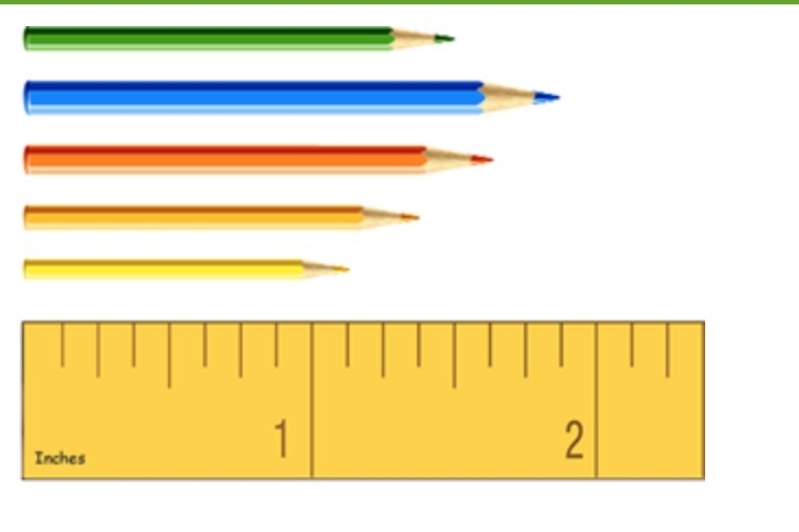 Use the ruler to measure the length of the colored pencils, then select the line plot-example-1