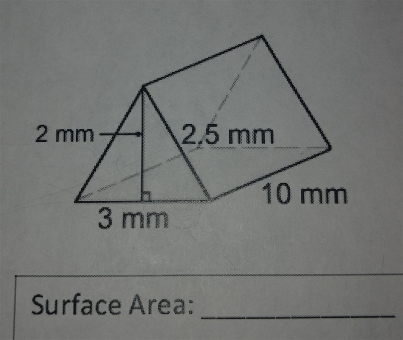 Okay so for the surface area do i multiply 2 and 3 OR 2.5 and 3-example-1