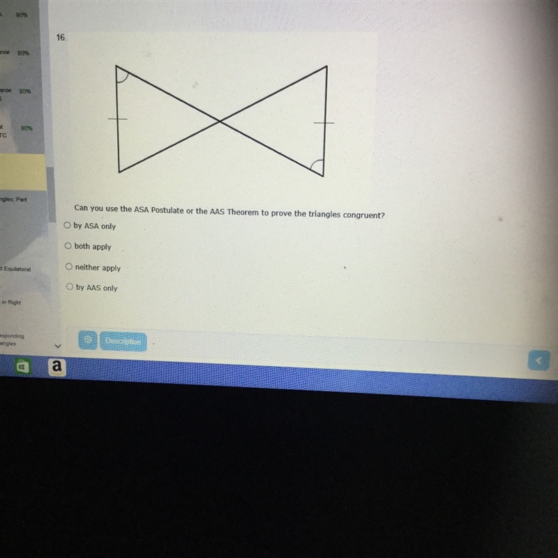 Can you use the ASA postulate or the AAS theorem to prove the triangles congruent-example-1